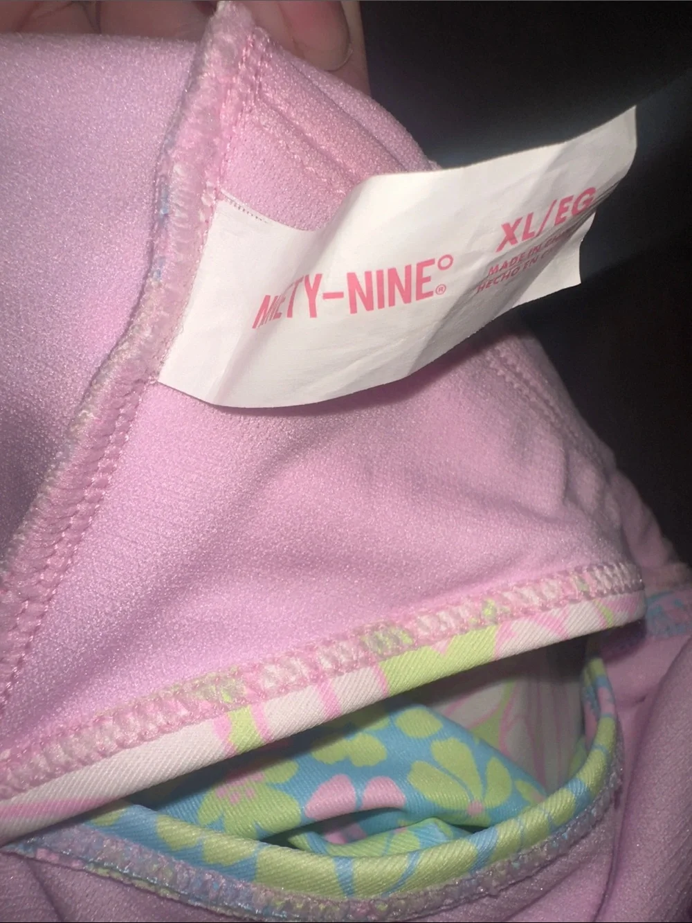 Ninety-Nine Floral Cutout One-Piece Swimsuit Pink Green XL - Picture 6 of 6